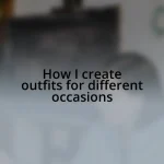 How I create outfits for different occasions