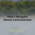 How I Navigate Meme Controversies