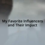 My Favorite Influencers and Their Impact