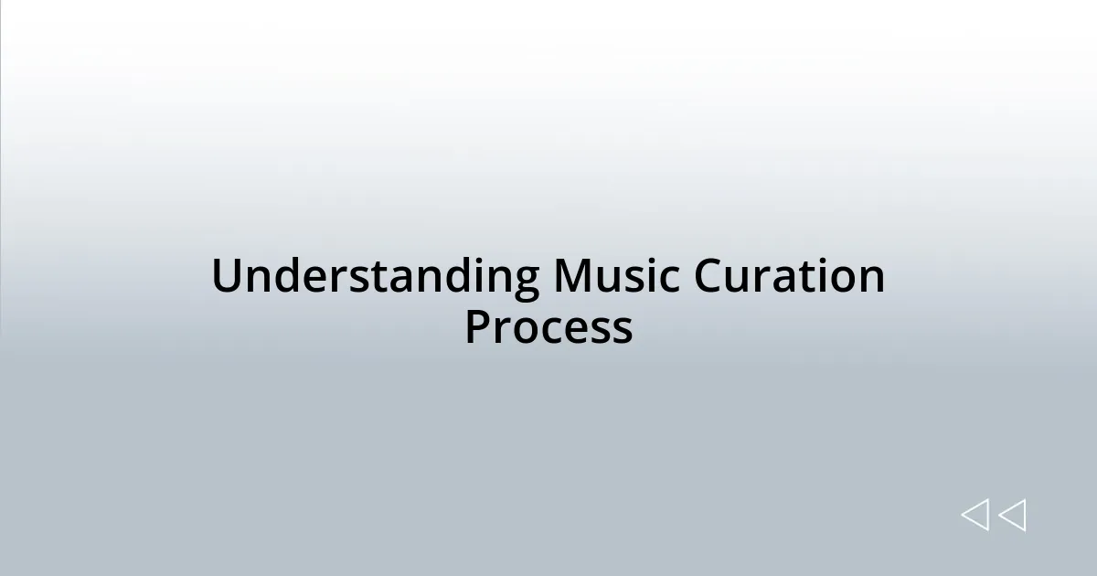 Understanding Music Curation Process