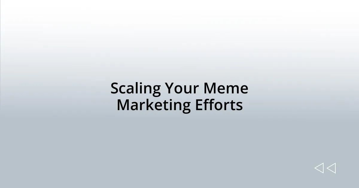 Scaling Your Meme Marketing Efforts